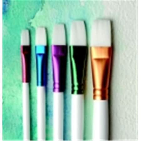 Sax Sax True Flow Flat Spectrum White Taklon Watercolor Paint Brush Set - Assorted Size; White; Set - 5 462653